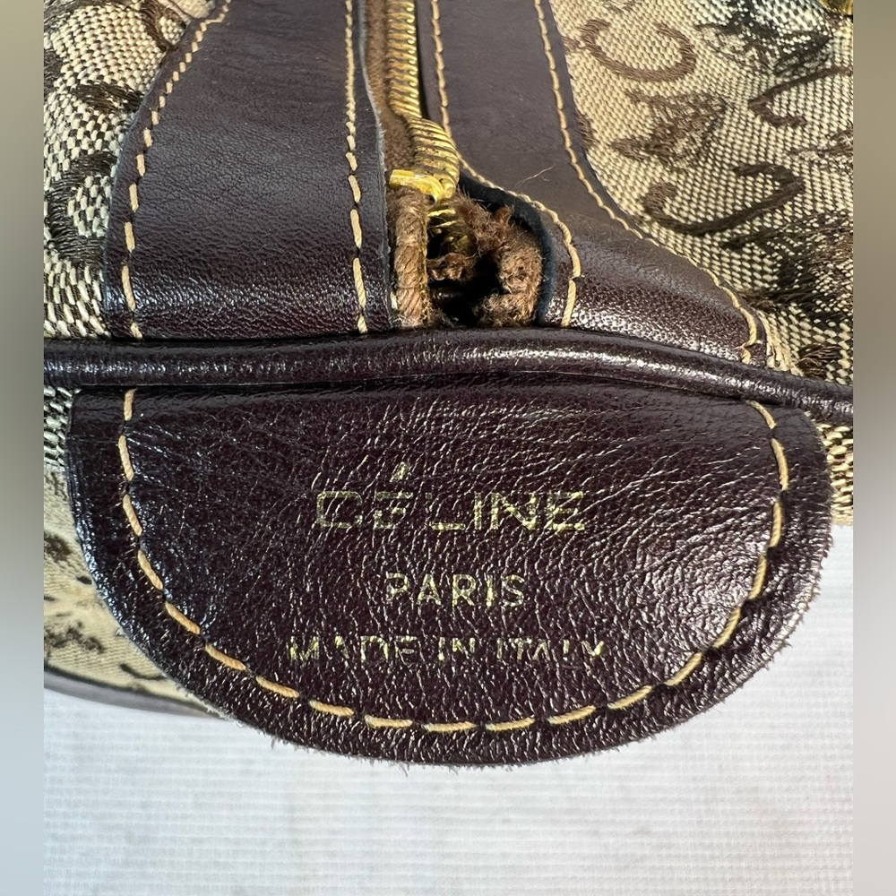 3173: Vintage Celine Sulky Monogram Boston Bag Brown Leather: needs love - Picture 6 of 12